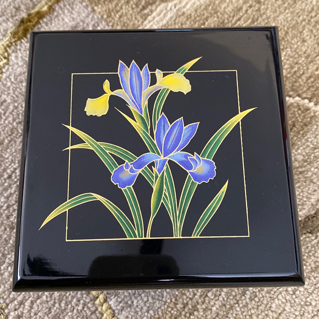 San Francisco Music Company Vintage Iris Lacquered Musical Jewelry Box